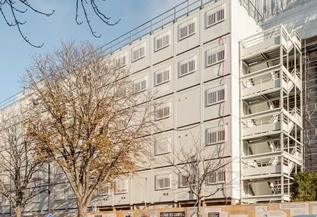 bungalow modulaire vestiaire de chantier en ville